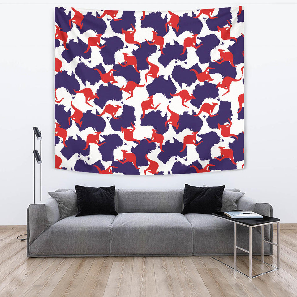 Kangaroo Australian Pattern Wall Tapestry
