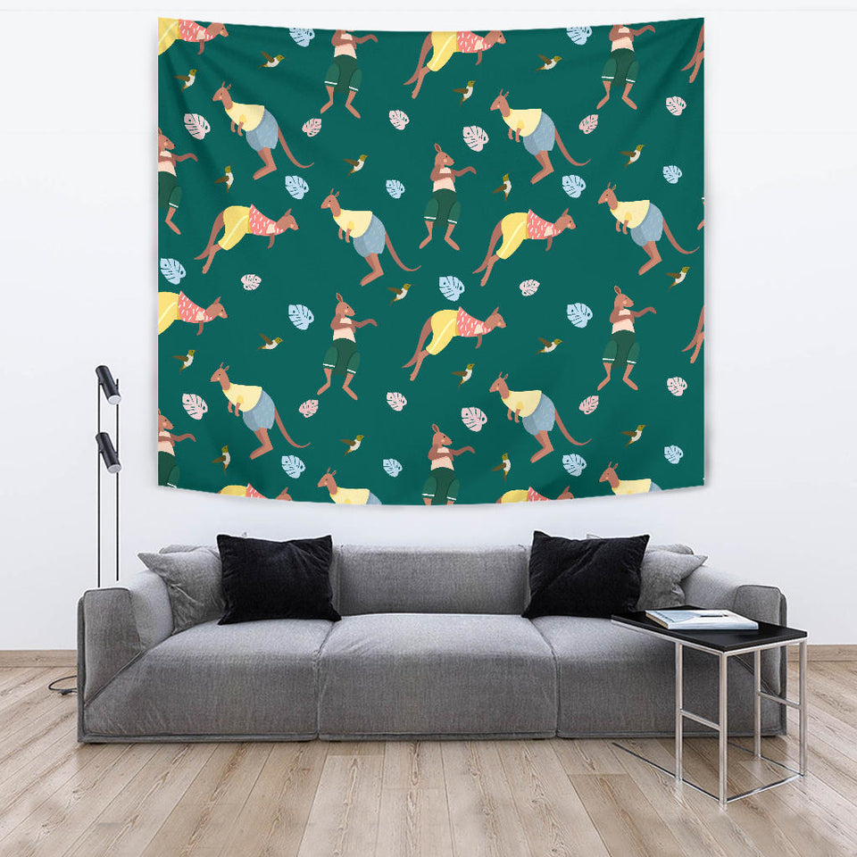 Kangaroo Leaves Pattern Wall Tapestry