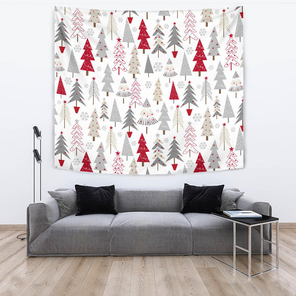 Cute Christmas Tree Pattern Wall Tapestry