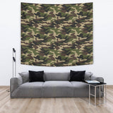 Dark Green Camo Camouflage Pattern Wall Tapestry