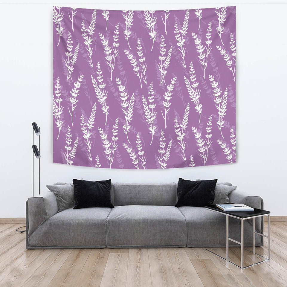 Lavender Flowers Purple Pattern Wall Tapestry