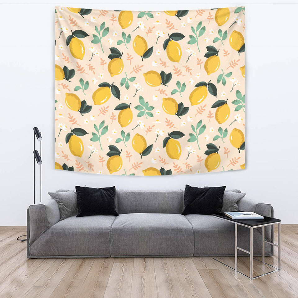 Lemon Flower Leave Pattern Wall Tapestry