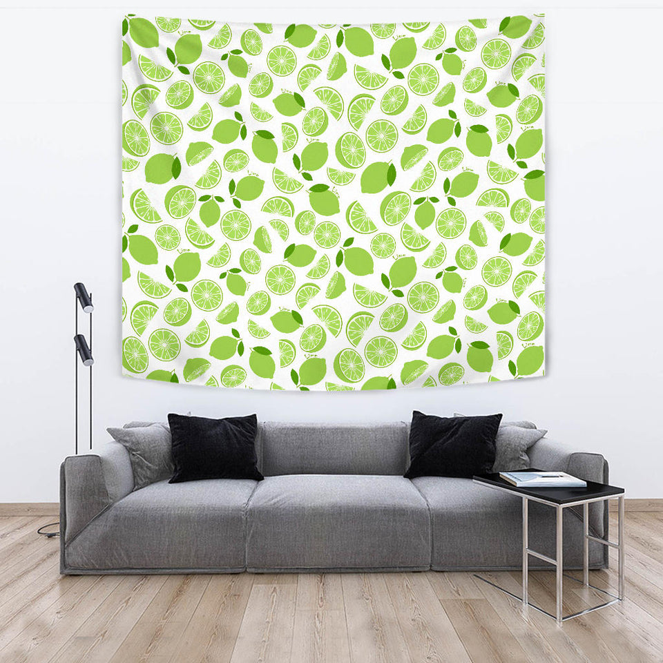 Lime Design Pattern Wall Tapestry