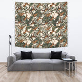 Monkey Tropical Leaves Background Wall Tapestry