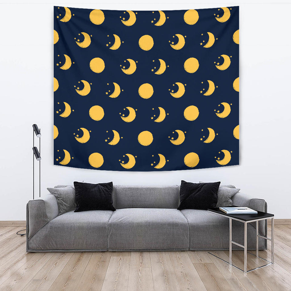 Moon Star Pattern Wall Tapestry