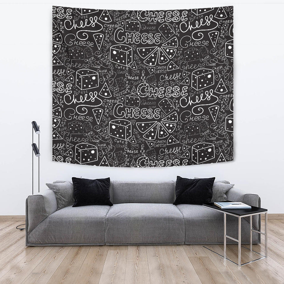 Handwritten Cheese Pattern Wall Tapestry