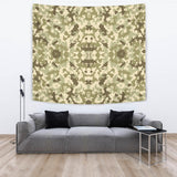 Light Green Camo Camouflage Pattern Wall Tapestry