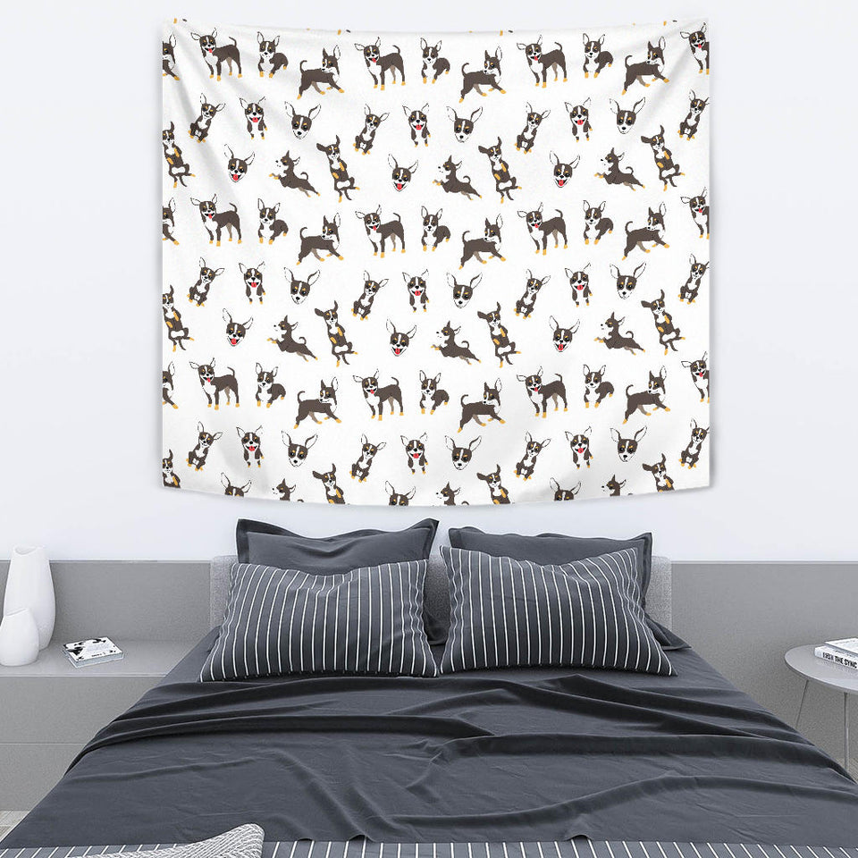Chihuahua Dog Pattern Wall Tapestry