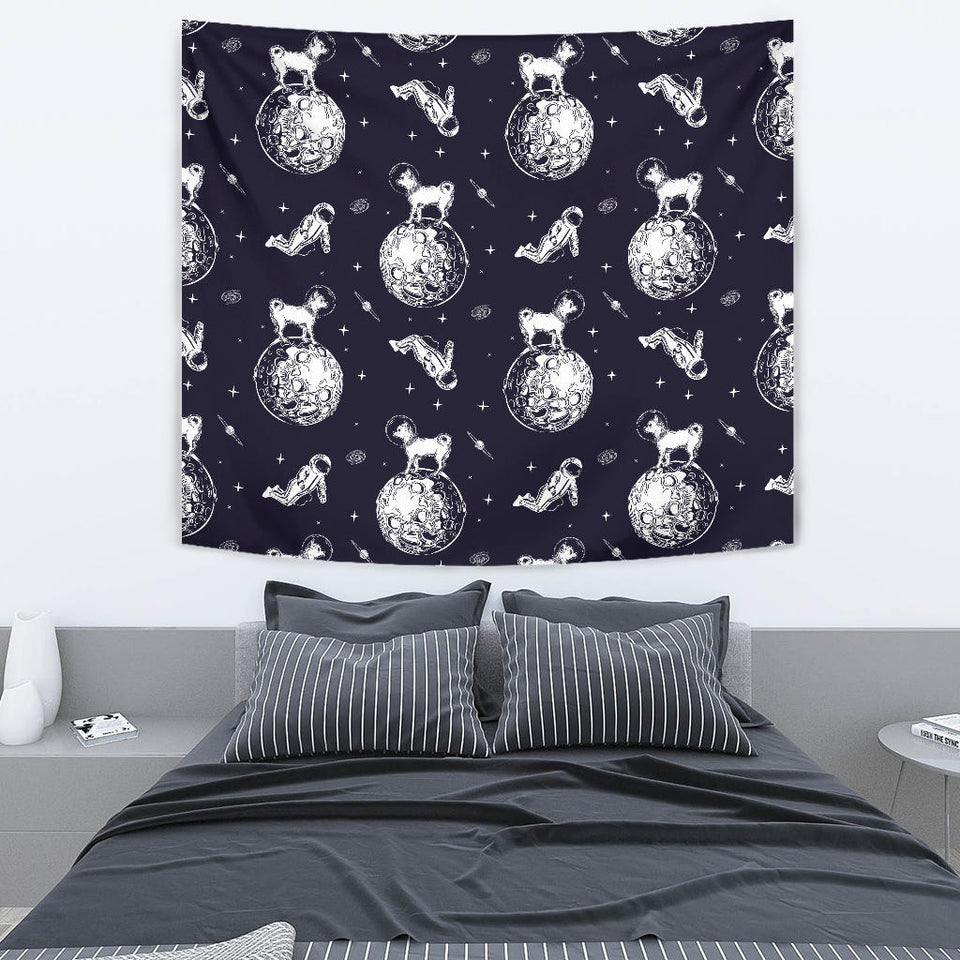 Chihuahua Space Helmet Astronaut Pattern Wall Tapestry