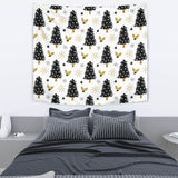 Christmas Tree Holly Snow Star Pattern Wall Tapestry