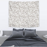 Cocoa Beans Leaves Pattern Wall Tapestry
