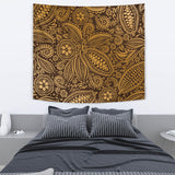 Cocoa Beans Tribal Polynesian Pattern Background Wall Tapestry