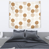 Gold Texture Mushroom Pattern Wall Tapestry