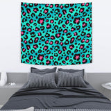 Green Leopard Skin Print Pattern Wall Tapestry