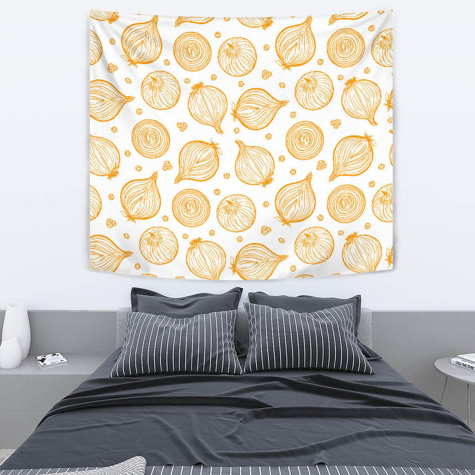 Hand Drawn Onion Pattern Wall Tapestry