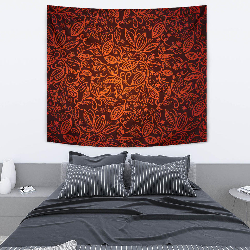 Cocoa Beans Tribal Polynesian Pattern Wall Tapestry