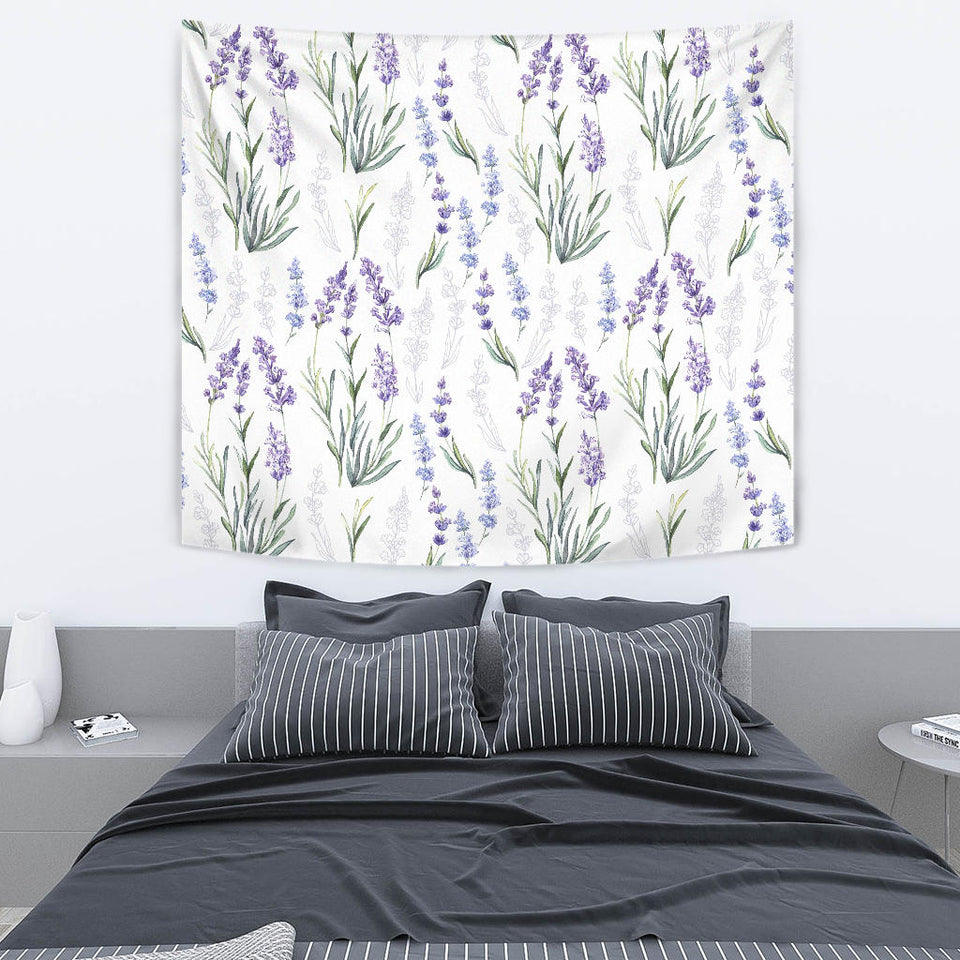 Hand Painting Watercolor Lavender Wall Tapestry