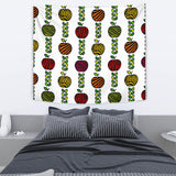 Colorful Apples Leave Zebra Stripe Wall Tapestry