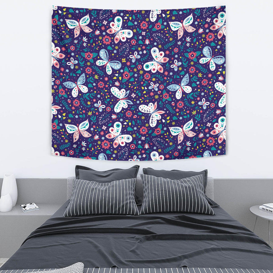 Colorful Butterfly Flower Pattern.Eps Wall Tapestry