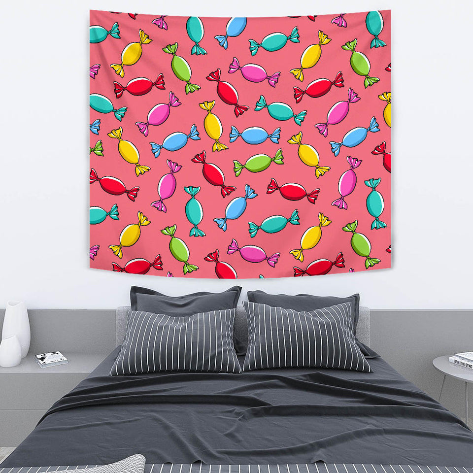 Colorful Wrapped Candy Pattern Wall Tapestry