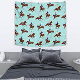 Horses Running Horses Rider Pattern Wall Tapestry