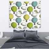 Hot Air Balloon Bird Cloud Pattern Wall Tapestry