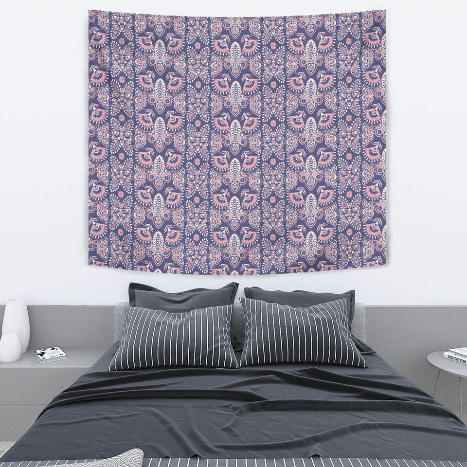 Indian Batik Style Pattern Wall Tapestry