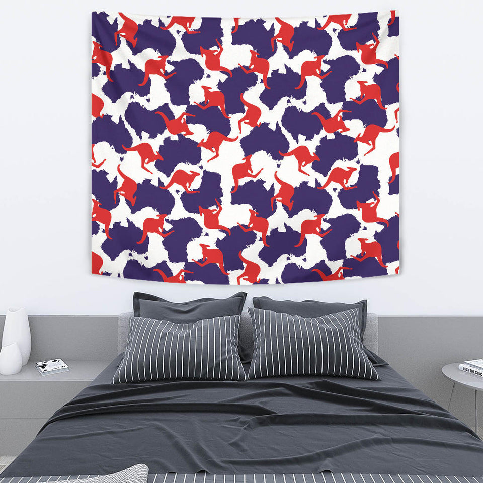 Kangaroo Australian Pattern Wall Tapestry
