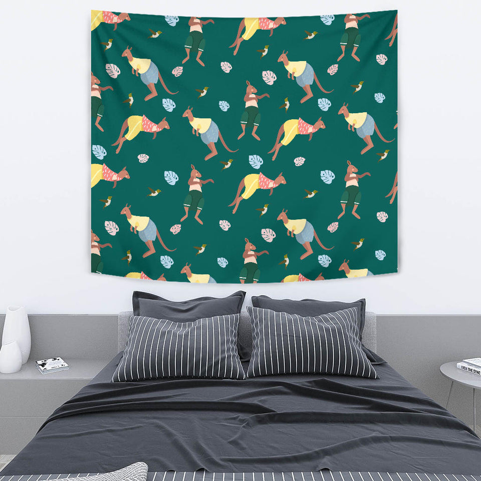 Kangaroo Leaves Pattern Wall Tapestry