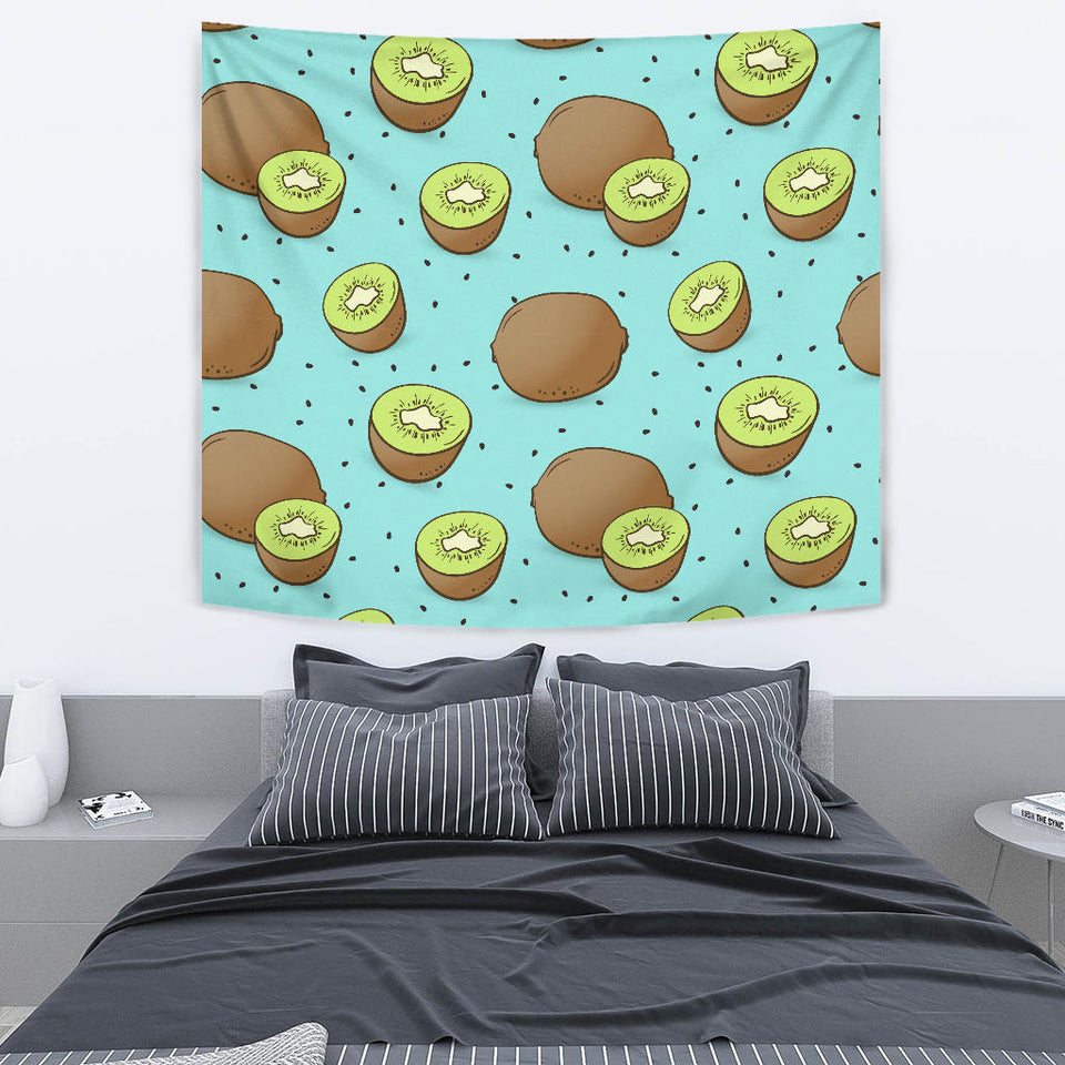 Kiwi Blue Background Wall Tapestry