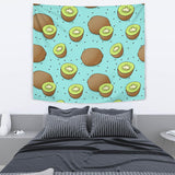 Kiwi Blue Background Wall Tapestry