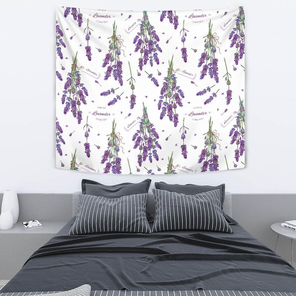 Lavender Flower Design Pattern Wall Tapestry