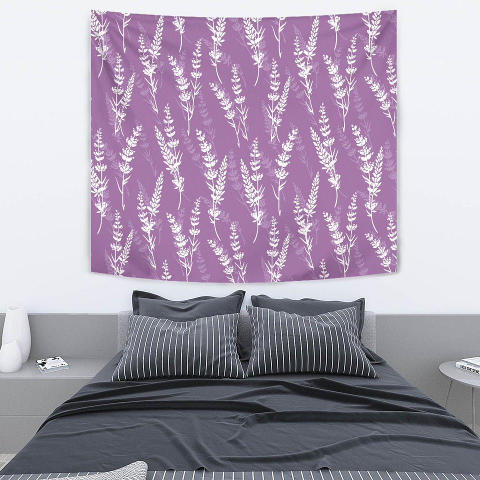 Lavender Flowers Purple Pattern Wall Tapestry