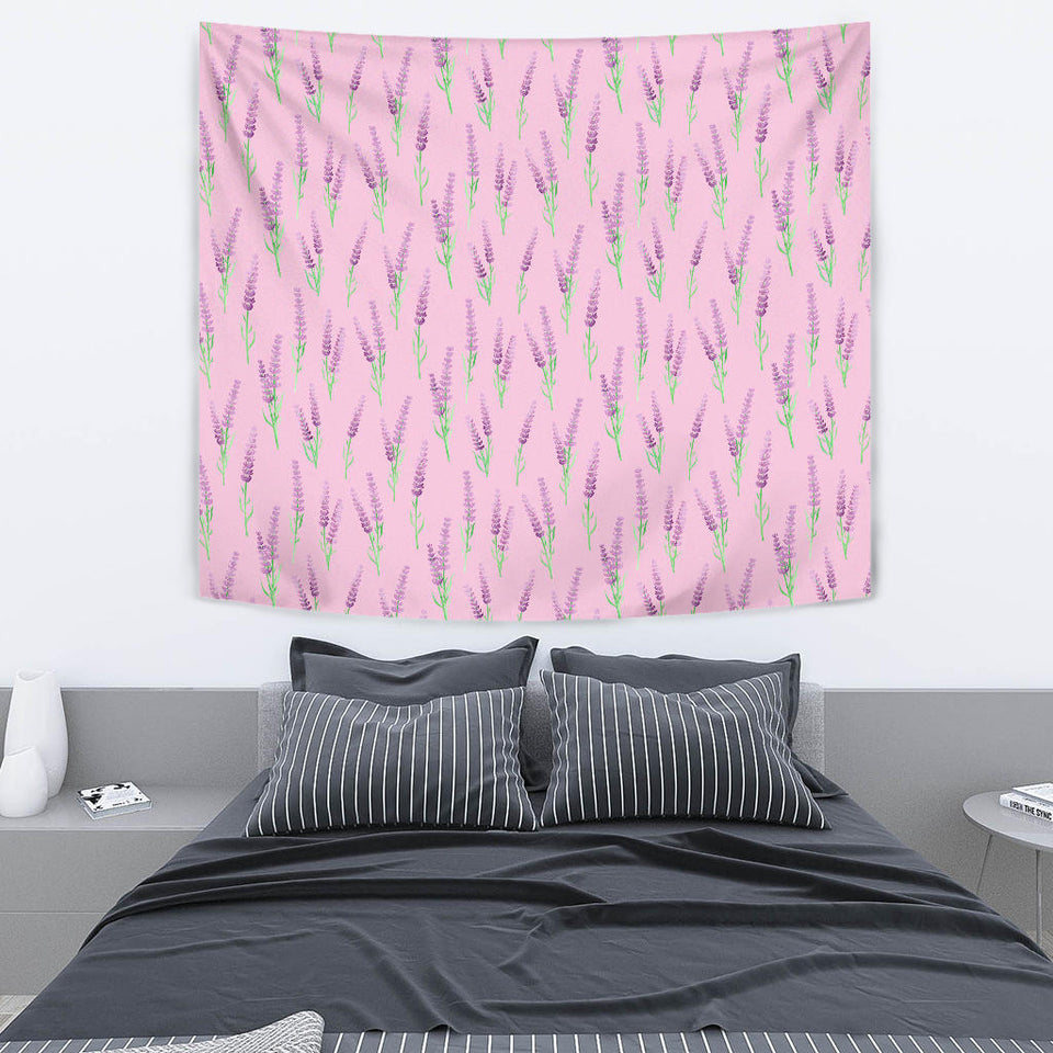 Lavender Pattern Pink Background Wall Tapestry
