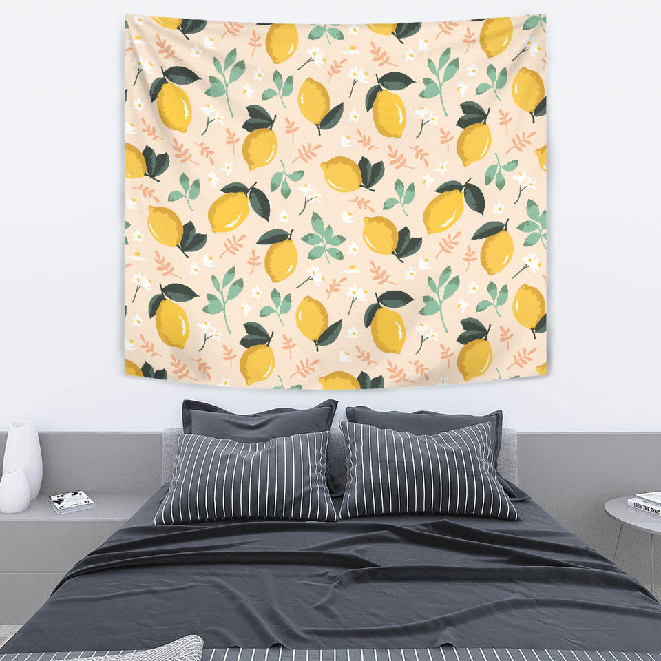 Lemon Flower Leave Pattern Wall Tapestry