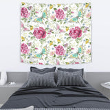 Hand Drawn Butterfly Rose Wall Tapestry