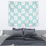 Maneki Neko Lucky Cat Sakura Wall Tapestry