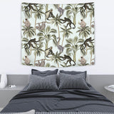 Monkey Sloth Lemur Palm Trees Pattern Wall Tapestry