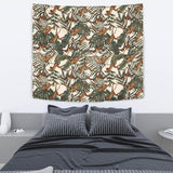 Monkey Tropical Leaves Background Wall Tapestry