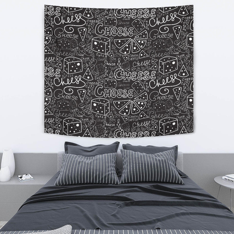 Handwritten Cheese Pattern Wall Tapestry