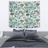 Dragonfly Butterfly Plants Insect Flower Vintage Style Pattern Wall Tapestry