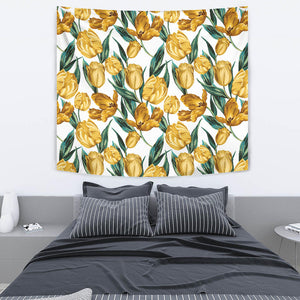 Yellow Tulips Pattern Wall Tapestry