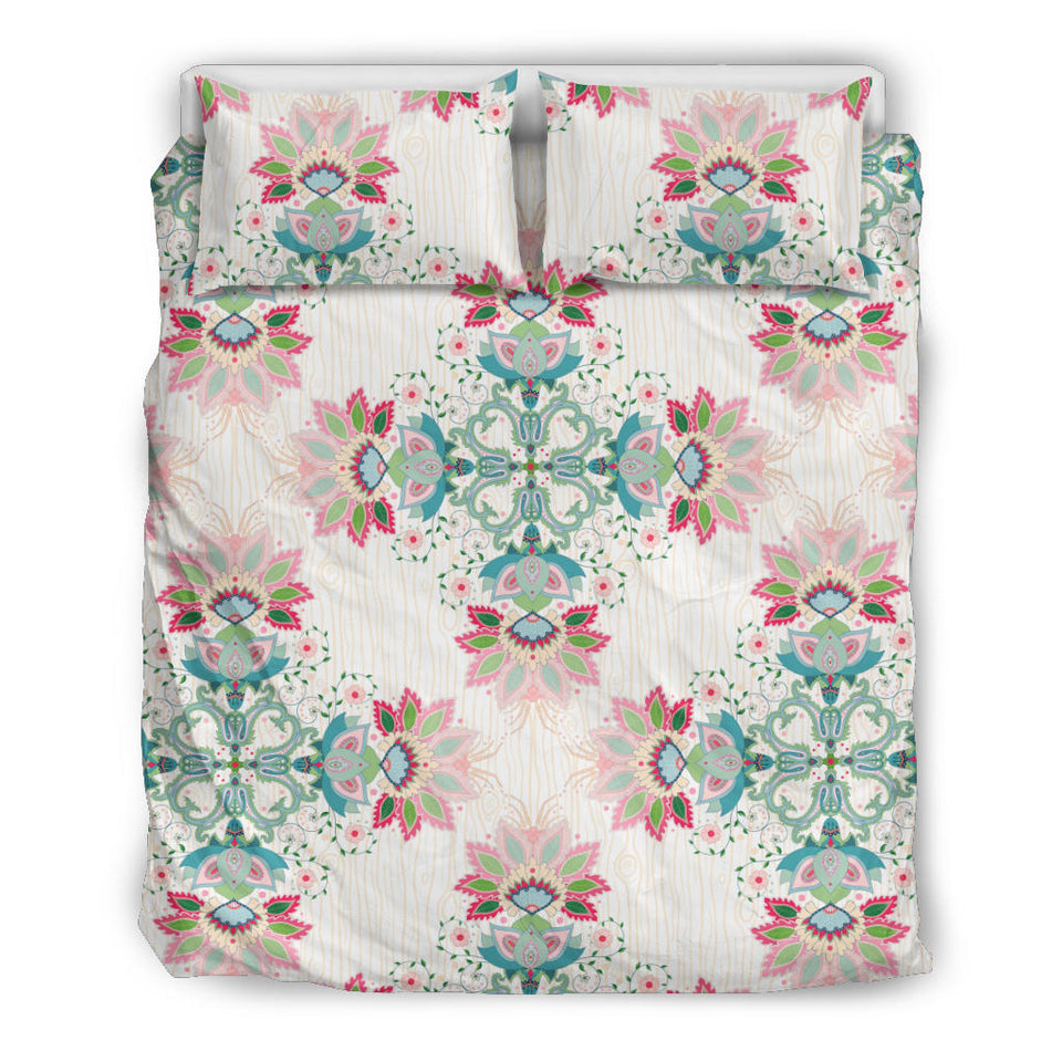 Square Floral Indian Flower Pattern Bedding Set