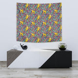 Cute Yellow Monkey Leaves Pattern Wall Tapestry