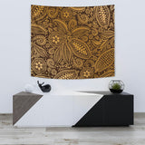 Cocoa Beans Tribal Polynesian Pattern Background Wall Tapestry