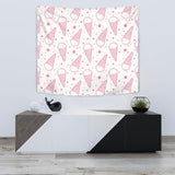 Hand Drawn Ice Cream Pattern Wall Tapestry