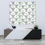 Hand Drawn Koala Leaves Pattern Wall Tapestry