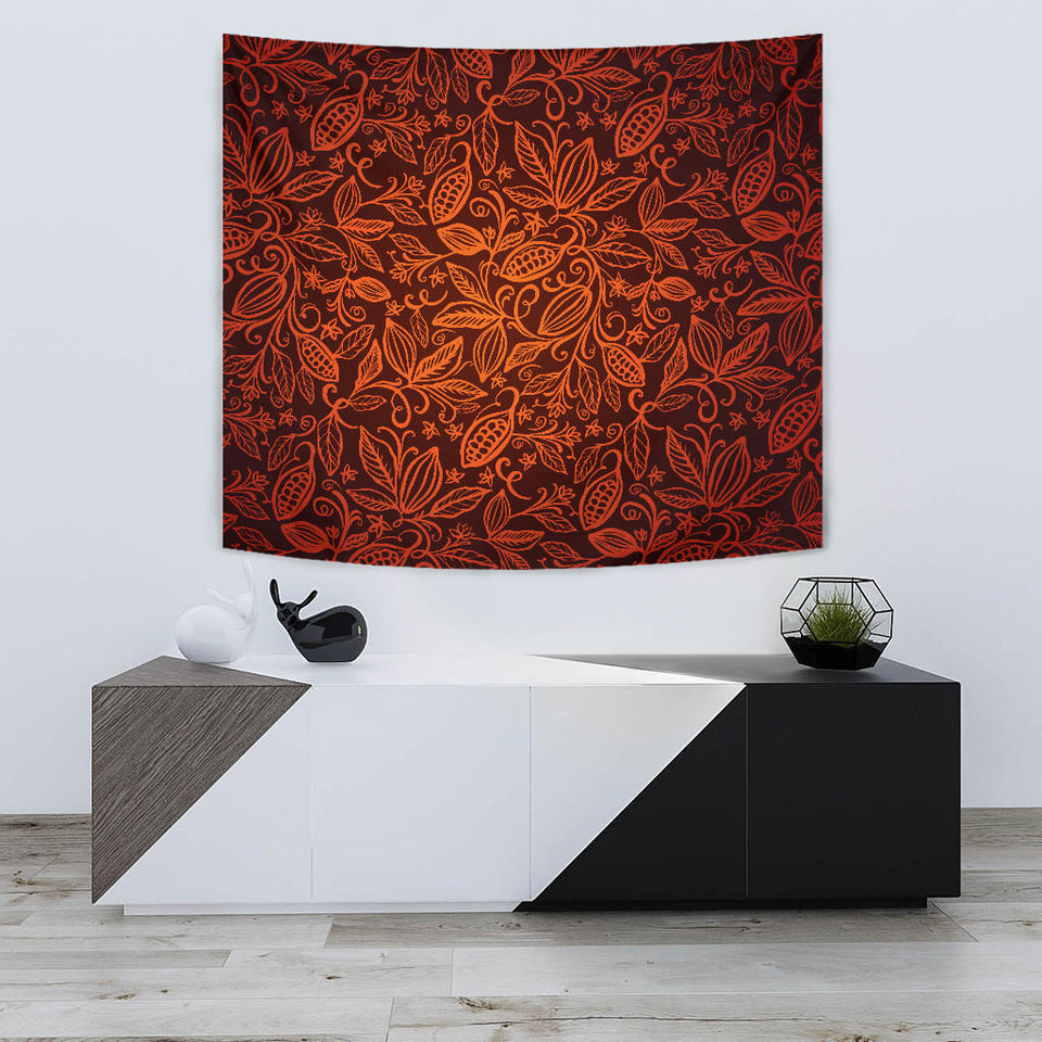 Cocoa Beans Tribal Polynesian Pattern Wall Tapestry