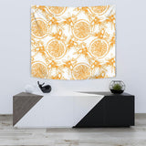 Hand Drawn Orange Fruit Pattern Wall Tapestry