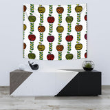 Colorful Apples Leave Zebra Stripe Wall Tapestry